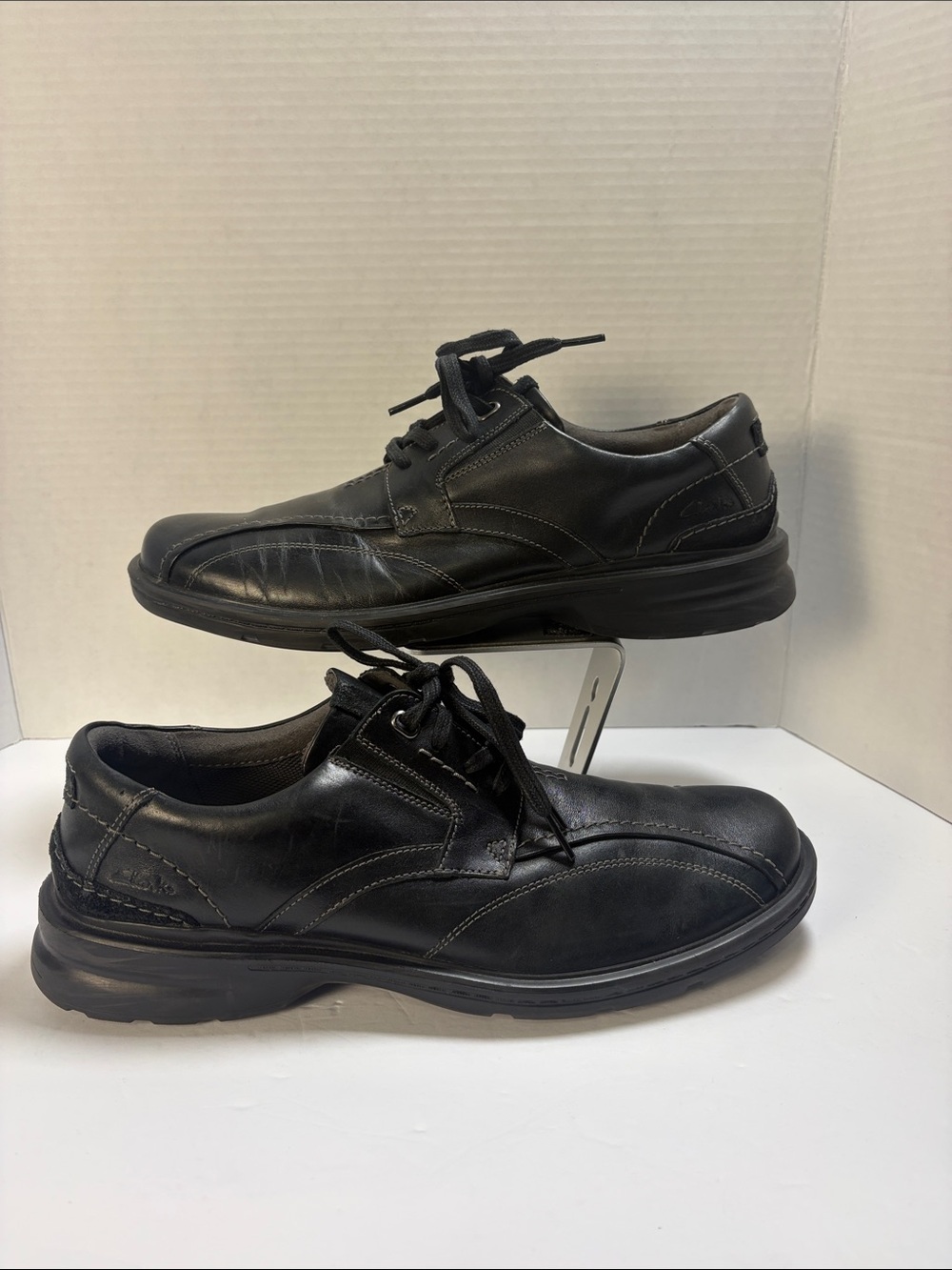 Clarks Men’s 11 M Black Leather Lace Up Oxford Comfort Casual Dress Shoes